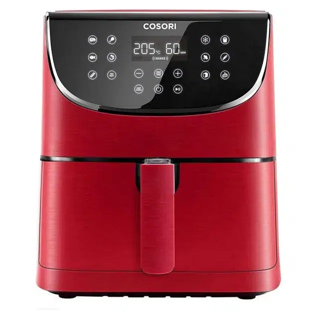 Cosori air fryer xxl 5. 5l, 100 recipe book, non-stick, red