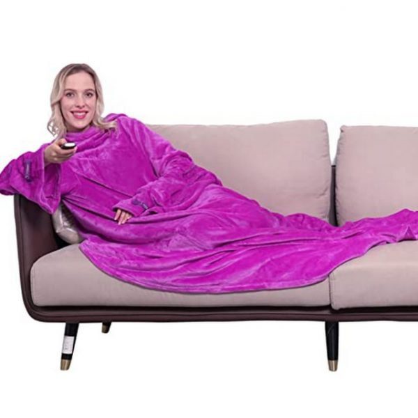 Wearable Cosy Snuggle Blanket, Purple 140 x 170cm