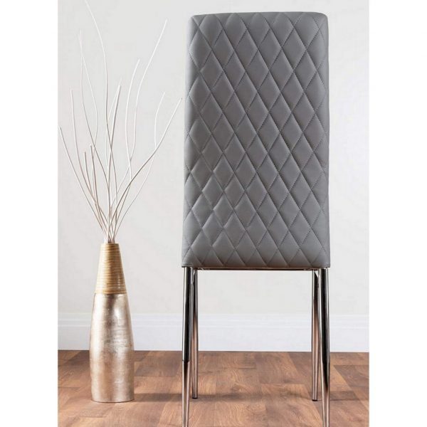Uk milan faux leather elephant grey dining chairs x 4
