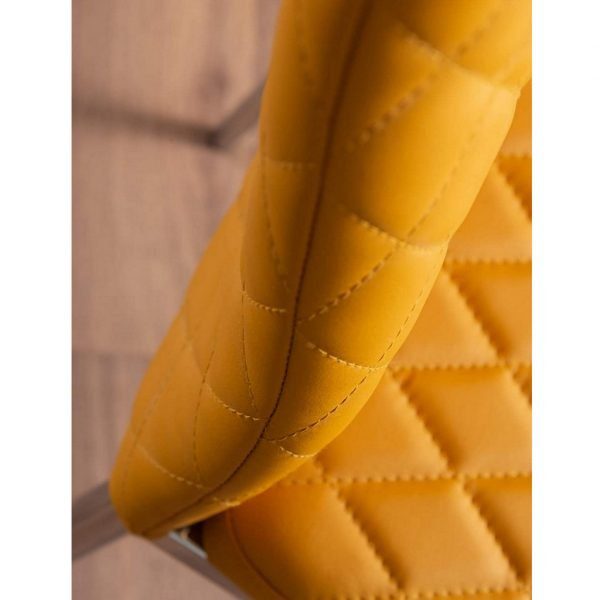 Uk milan faux leather mustard yellow dining chairs x 4