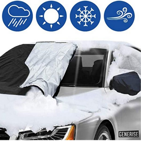 Reversible car windscreen cover for summer & winter use