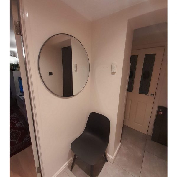 Apartment round wall mirror, 75cm, black