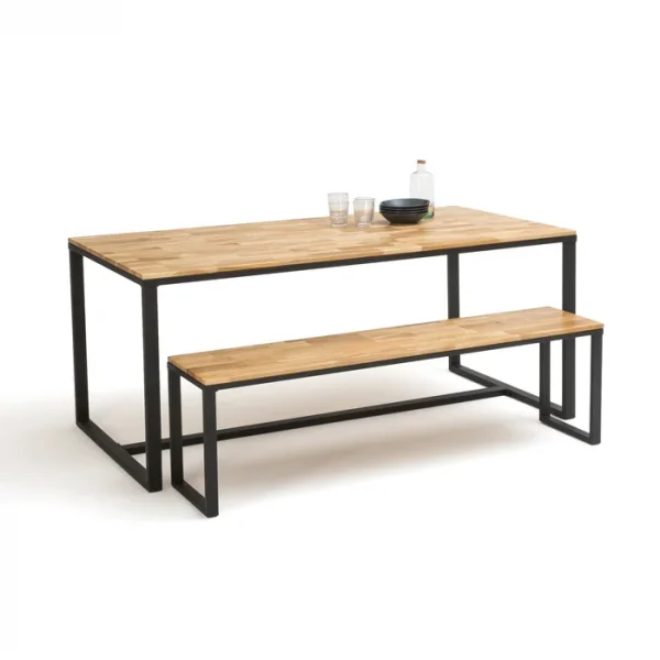 Oak & steel, hiba dining table seats up to 8