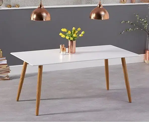 180cm Malmo Matt White Dining Table