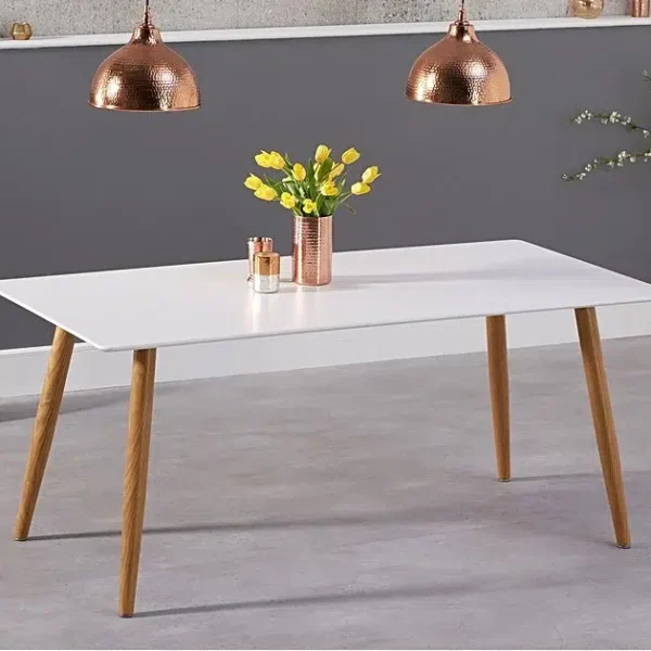 180cm Malmo Matt White Dining Table
