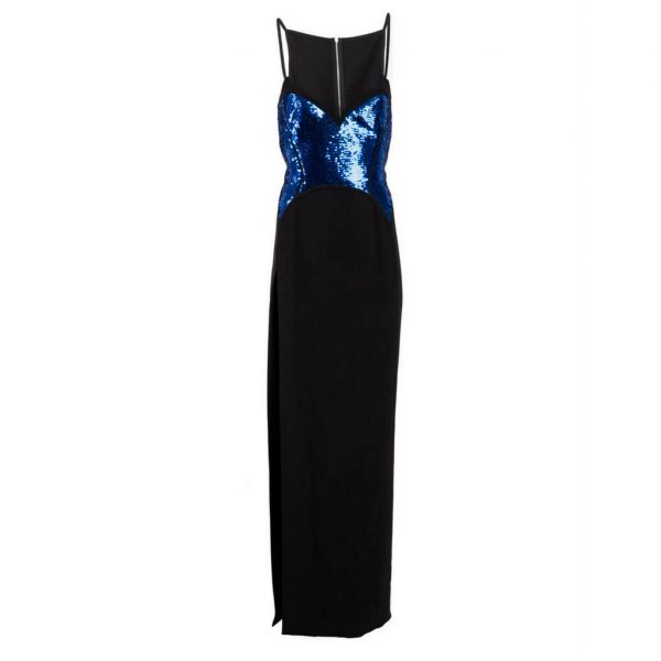 Mugler Sequinned Evening Dress Black Viscose - Size 10 UK