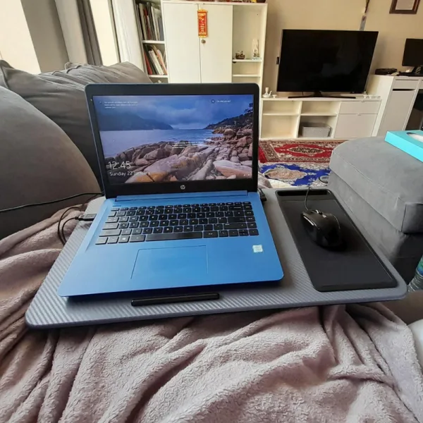 Ingenious large lap desk tray with mobile phone holder