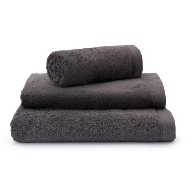 4 x Faia Charcoal Grey Cotton Towel of Various Sizes