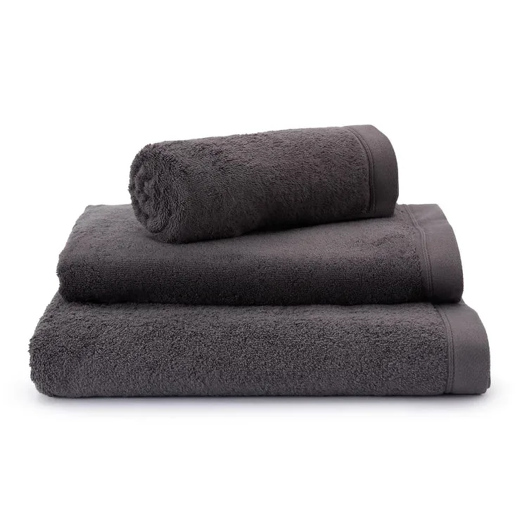 4 x faia charcoal grey cotton towel of various sizes