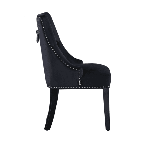 4 x windsor velvet knocker dining chairs - black