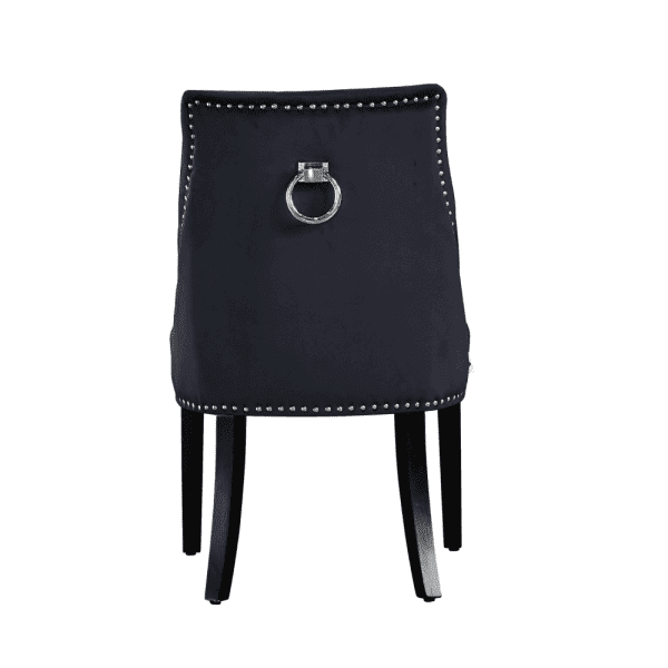 4 x windsor velvet knocker dining chairs - black