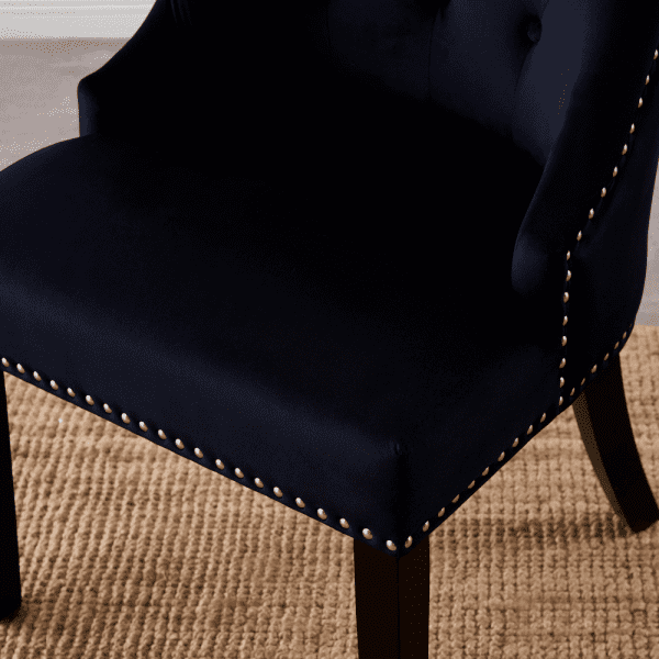 4 x windsor velvet knocker dining chairs - black