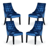 4 x Windsor Velvet Knocker Dining Chairs - Blue
