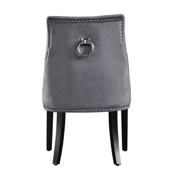 4 x windsor velvet knocker dining chairs - dark grey