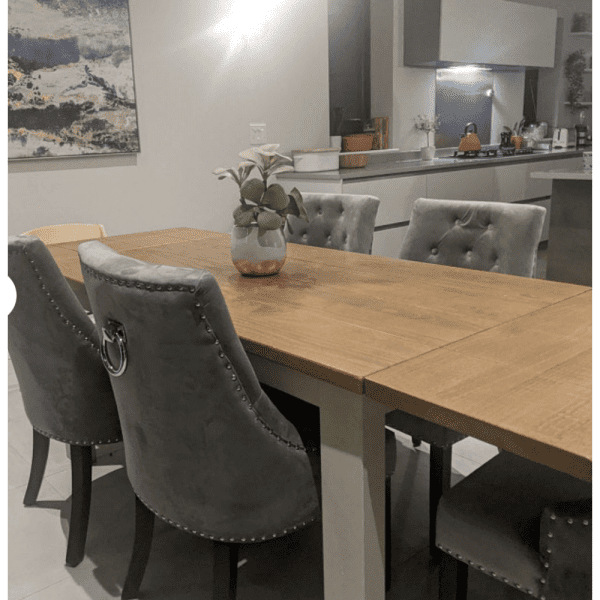 4 x windsor velvet knocker dining chairs - dark grey