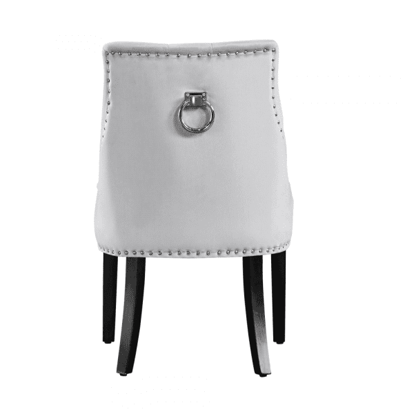 4 x windsor velvet knocker dining chairs - light grey