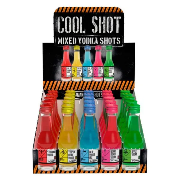 Cool Shots Mixed Vodka Shots Pack, 25 x 20ml