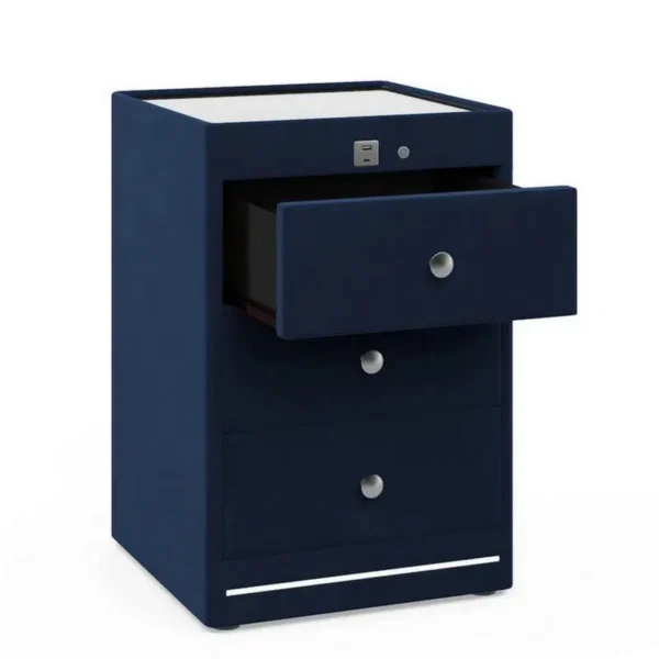 Kuban usb charging bedside table, deep blue