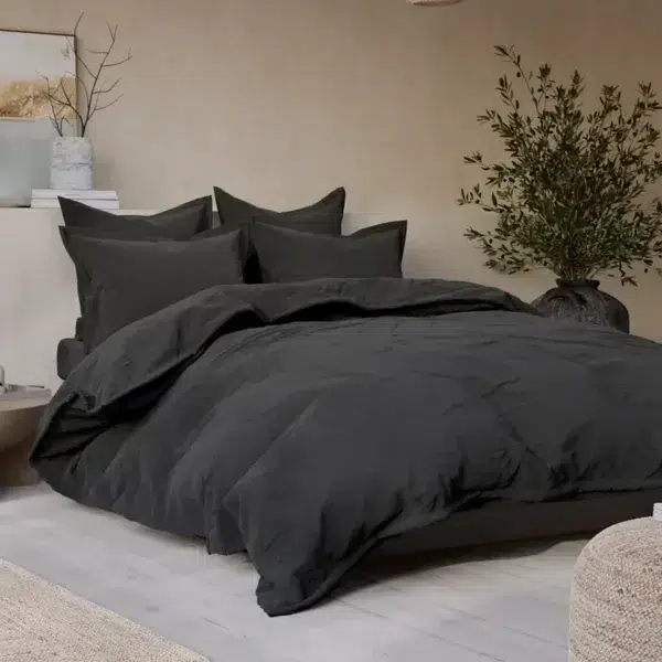 M&S and X Fired Earth - Washed Cotton Duvet Cover, Charcoal