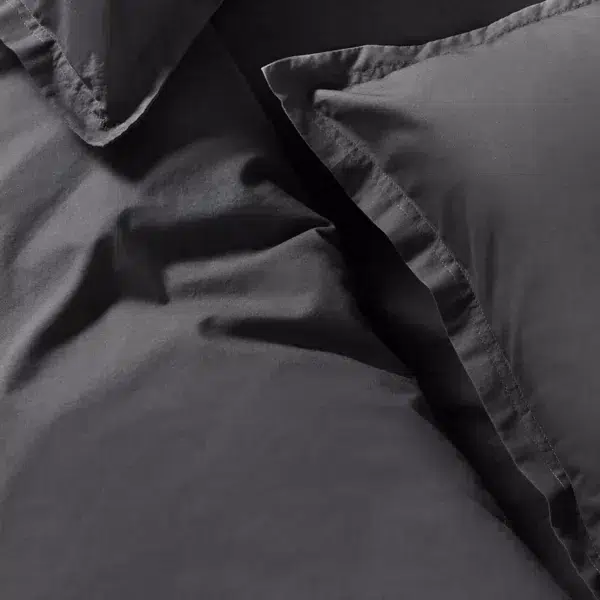 M&s and x fired earth - washed cotton duvet cover, charcoal