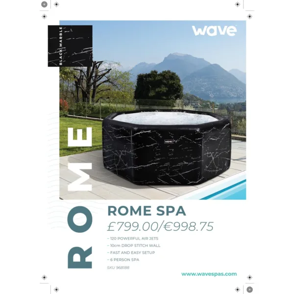 Wave rome 6 seater drop stitch spa