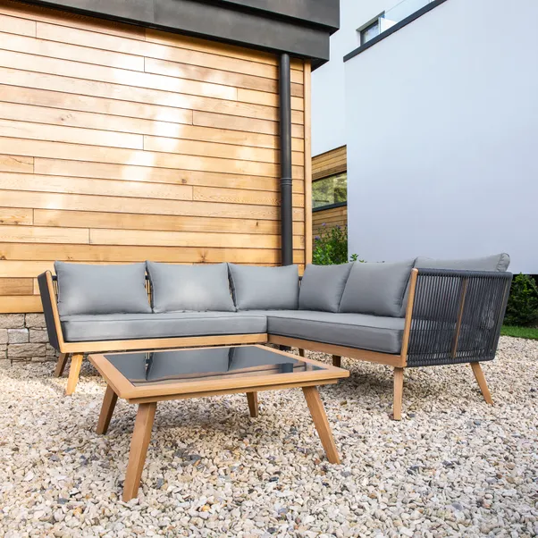 Elements rope corner garden sofa set