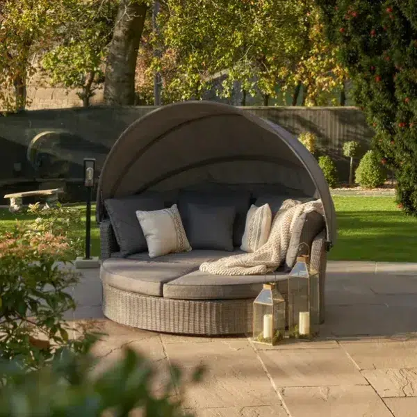 Bermuda rattan outdoor day bed, slate