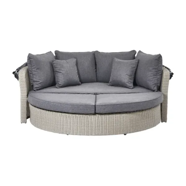 Bermuda rattan outdoor day bed, grey