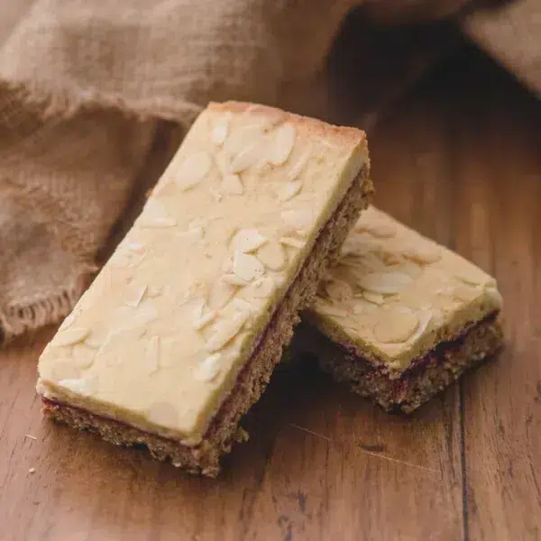 Three giant cherry bakewell flapjacks by post, 700g