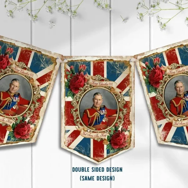 King Charles III Coronation Union Jack Bunting - 50in