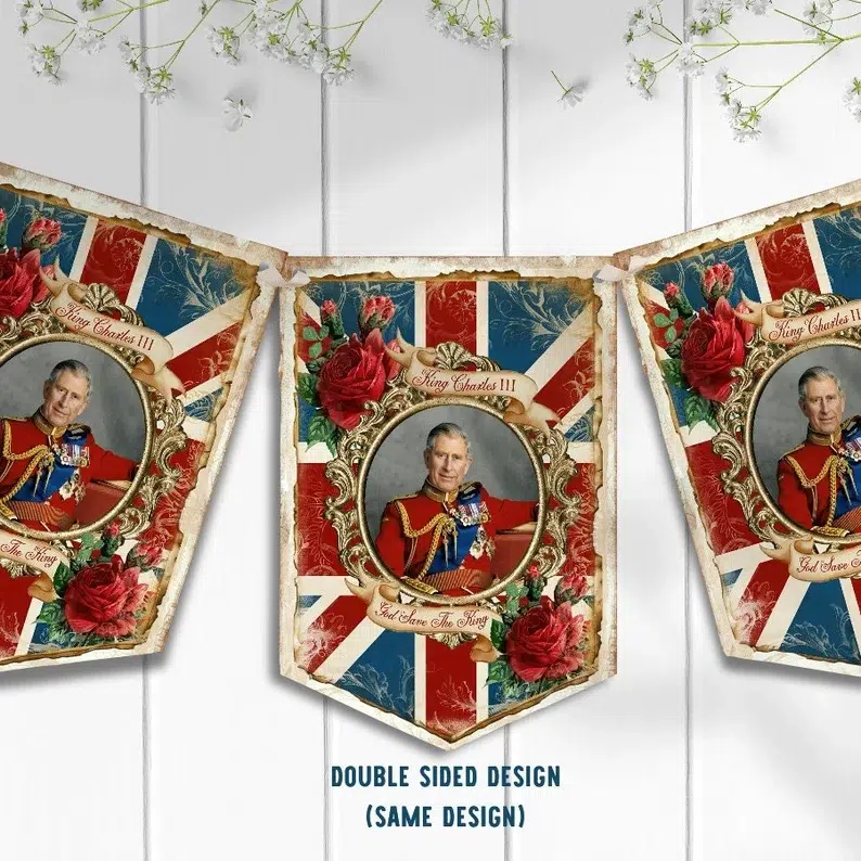 King charles iii coronation union jack bunting - 50in King charles iii coronation union jack bunting - 50in