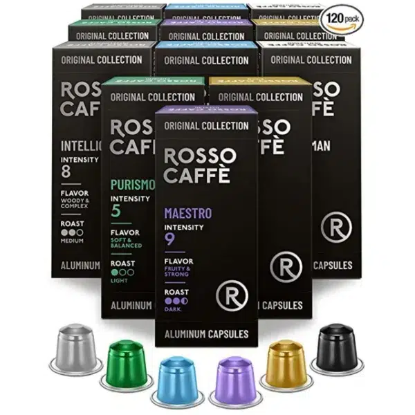 Rosso caffè coffee capsules for nespresso original line machine - 120 pack