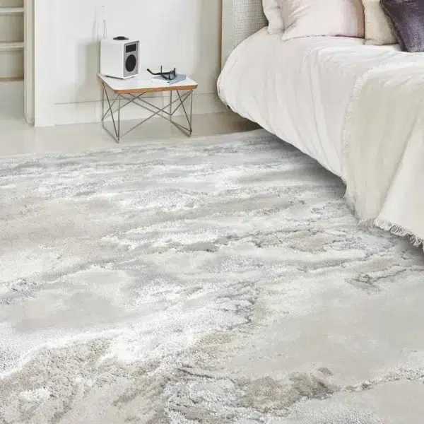 Aurora Cloud AU02 Marble Rugs in Grey Beige