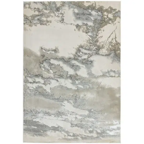 Aurora Cloud AU02 Marble Rugs in Grey Beige