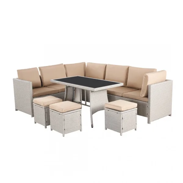 Algarve Rattan Outdoor Furniture Set, Cream