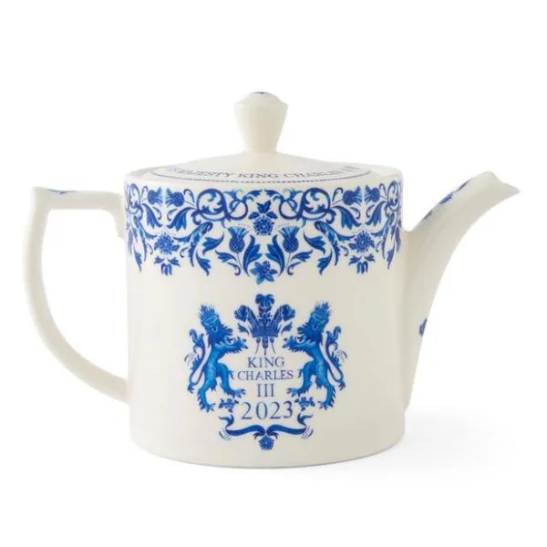 Spode king charles iii coronation earthenware teapot