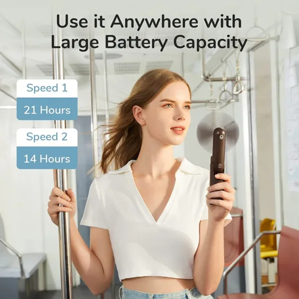 Jisulife handheld fan, light and powerpack in one - brown