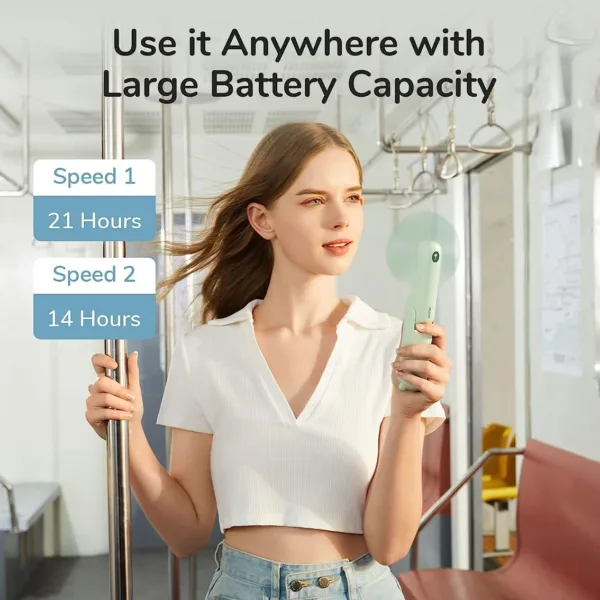 Jisulife handheld fan, light and powerpack in one - light green