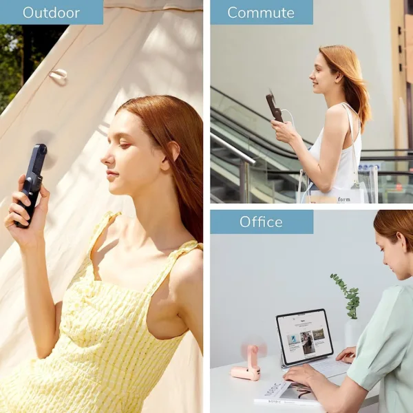 Jisulife handheld fan, light and powerpack in one - blue