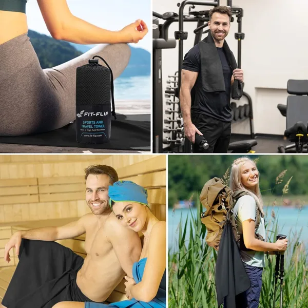 Fit-flip microfibre towel - compact, lightweight & fast drying - all colours