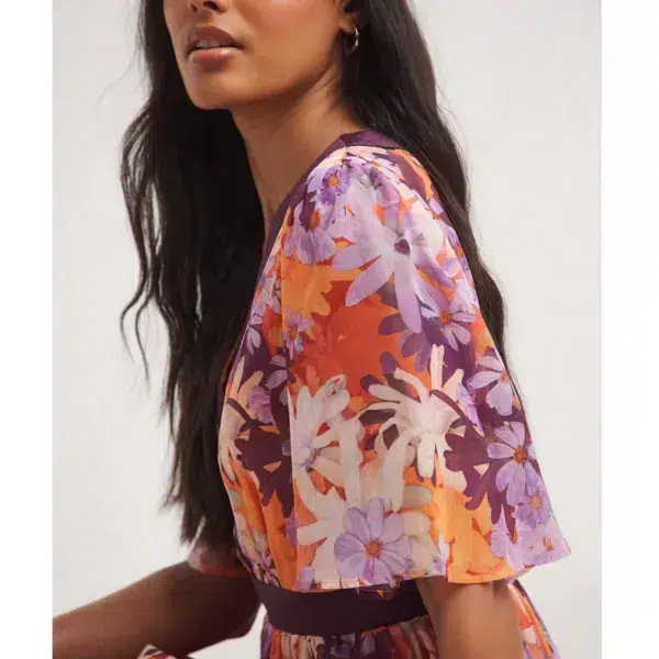 Joanna hope floral v-neck maxi tea dress