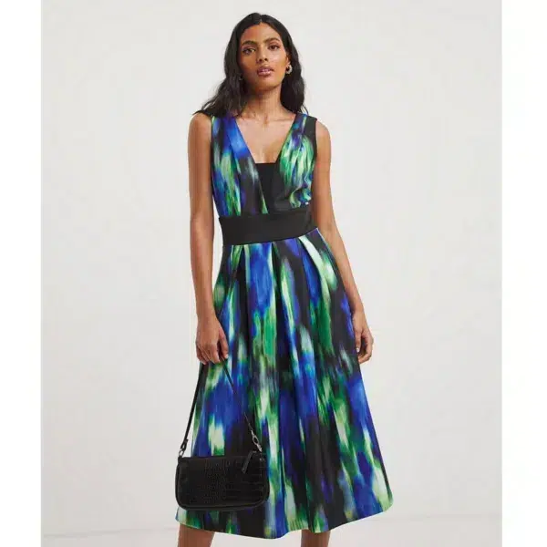 Joanna Hope Printed Scuba Prom Dress