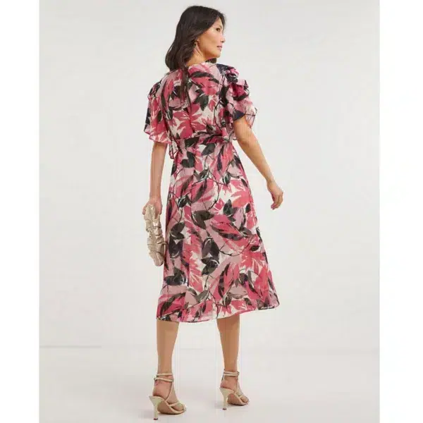 Joanna hope floral petal sleeve dress, pink and black floral