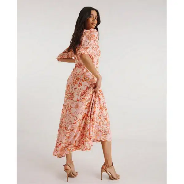 Joanna hope printed wrap midi dress, blush floral