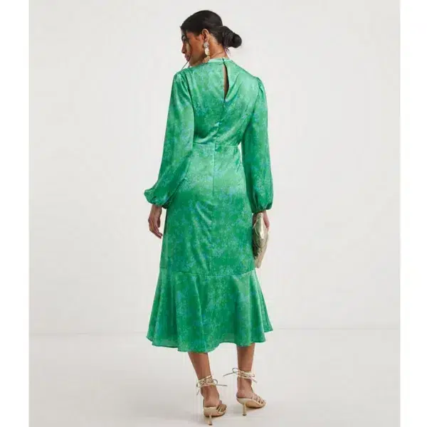 Joanna Hope Satin Jacquard Midi Dress, Green