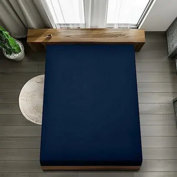 Utopioa 14inch (35cm) deep fitted microfibre bedsheet, navy