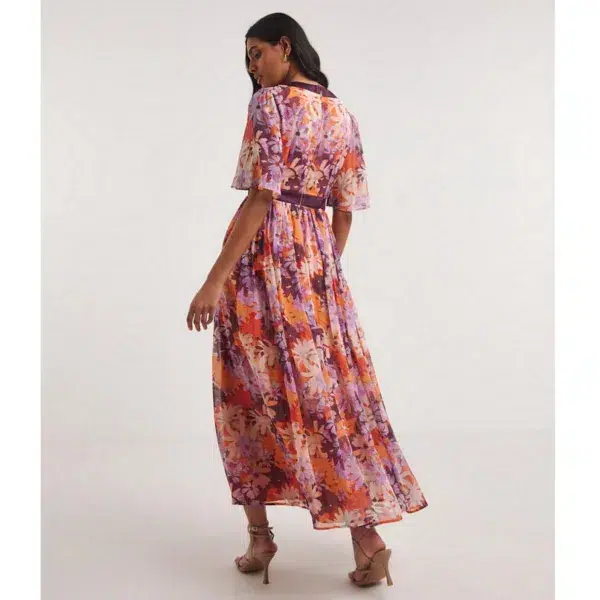 Joanna Hope Floral V-Neck Maxi Tea Dress