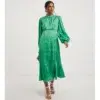 Joanna Hope Satin Jacquard Midi Dress, Green
