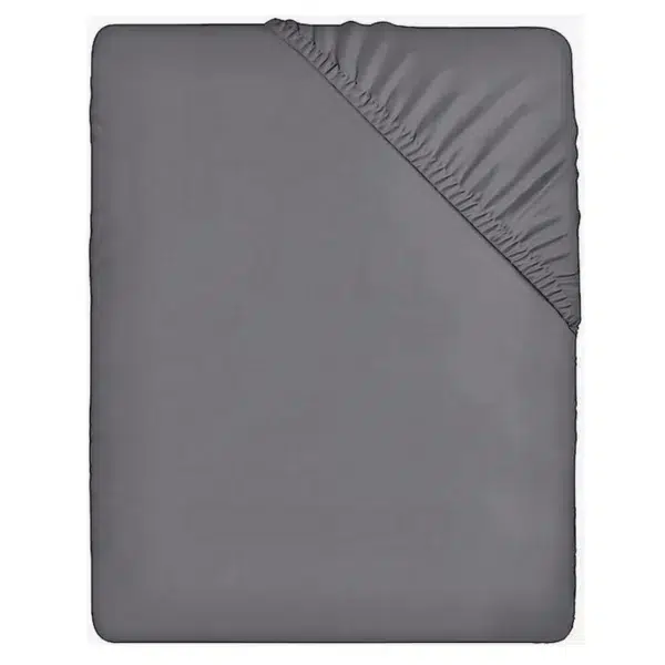 Utopioa 14 inch (35cm) deep fitted microfibre bedsheet, grey