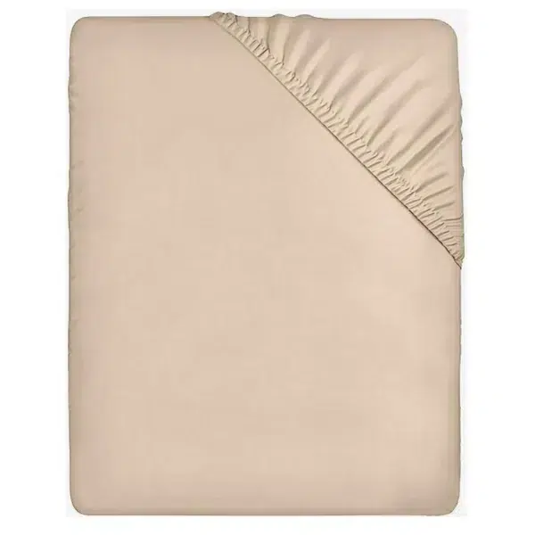 Utopioa 14 inch (35cm) deep fitted microfibre bedsheet, beige